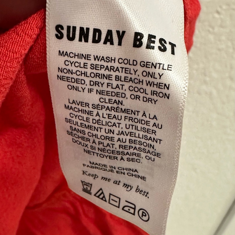 Sunday Best Aritzia Coral Red Smocked Sundress Size Small - Picture 3 of 3